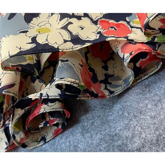 NWT AMERICAN LIVING Dress Size 10 Multicolor Navy Floral Midi Cap Sleeves Garden - Picture 12 of 13